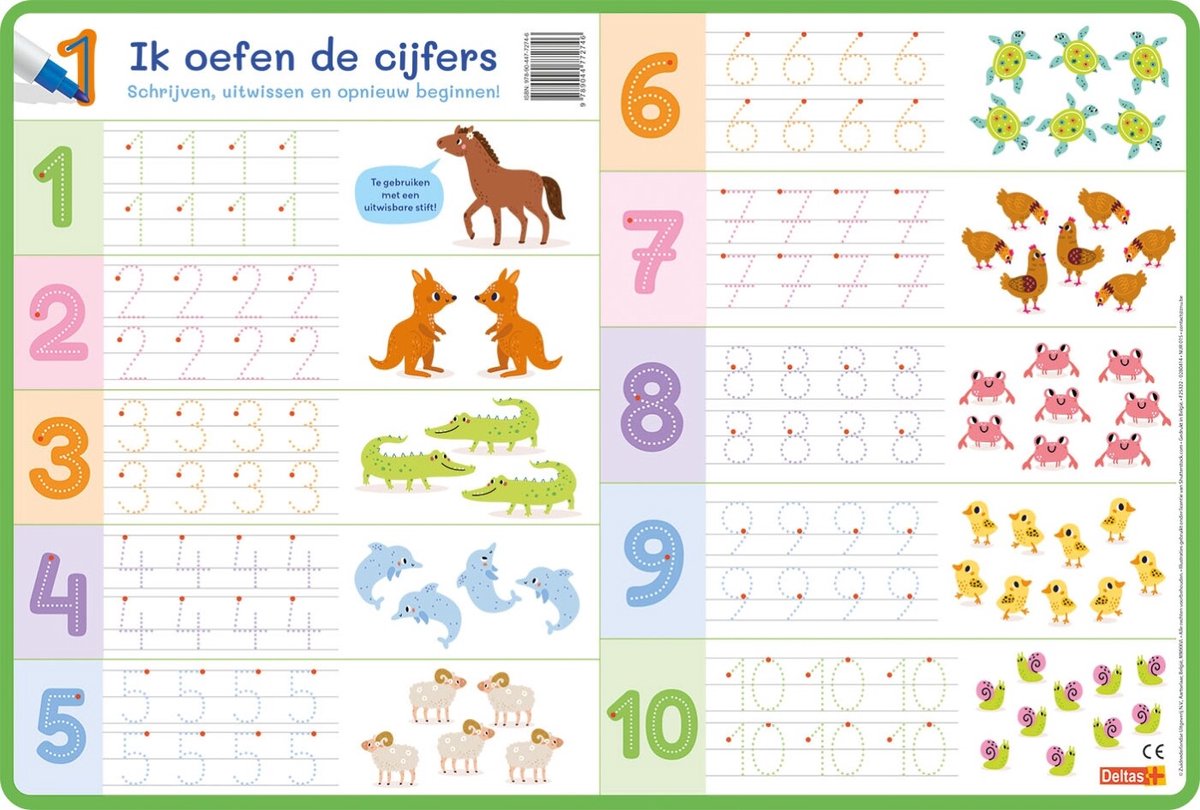 Ik Oefen de Cijfers van 1 tot 10 - Educatieve Onderlegger