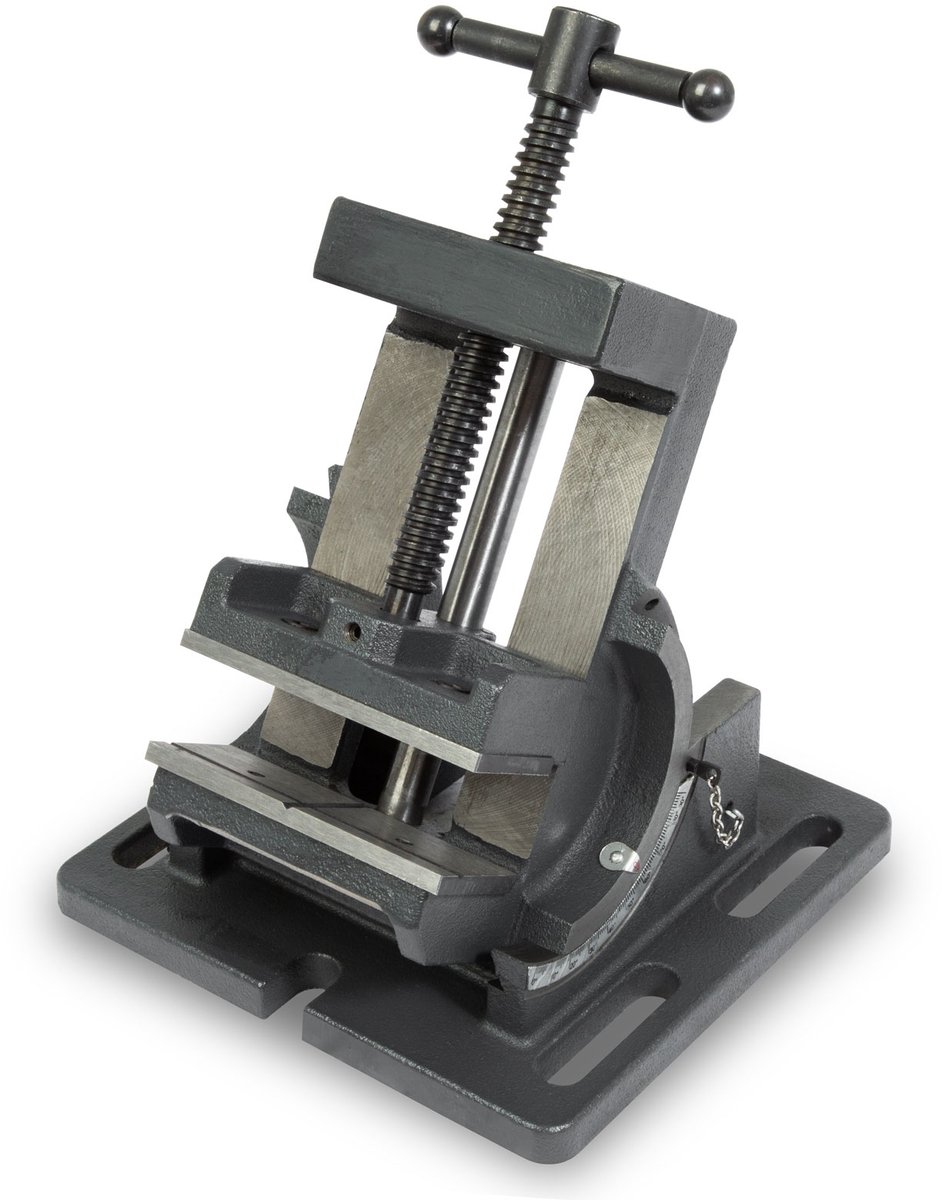 EBERTH machineklem, 90° kantelbaar, gemaakt van gegoten staal, maximale klembreedte 105 mm, bekbreedte 100 mm, klem voor boormachine, freesmachine, boorpersklem