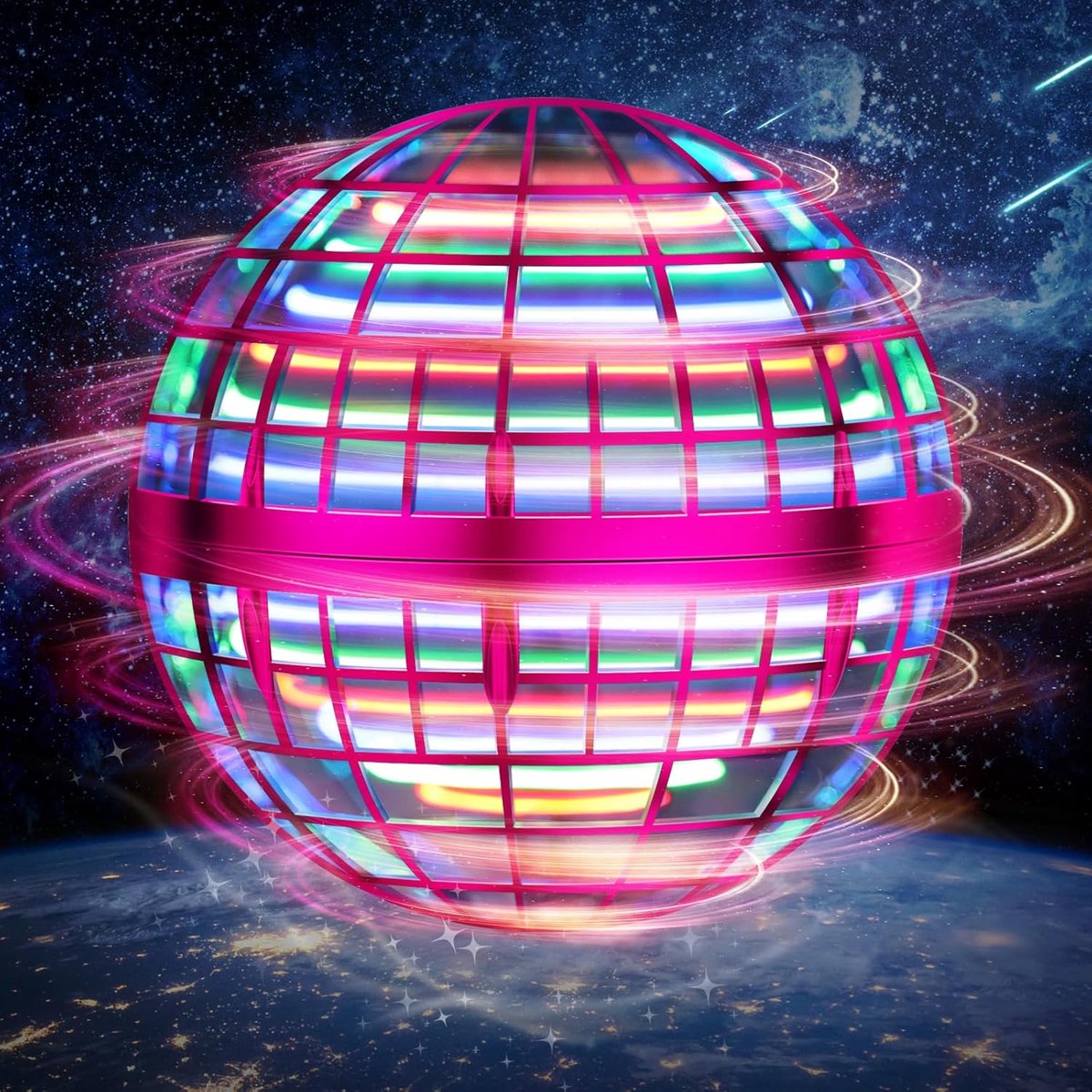 Vliegende Orb Bal Speelgoed - Flying Orb Ball - Zwevende Hand Mini Drone Kosmische Bol - Draaiende Vlieger voor Kinderen en Volwassenen (Binnen & Buiten) - Cool LED Lichten Speelgoed voor Jongens en Meisjes van 6-10+ Jaar
