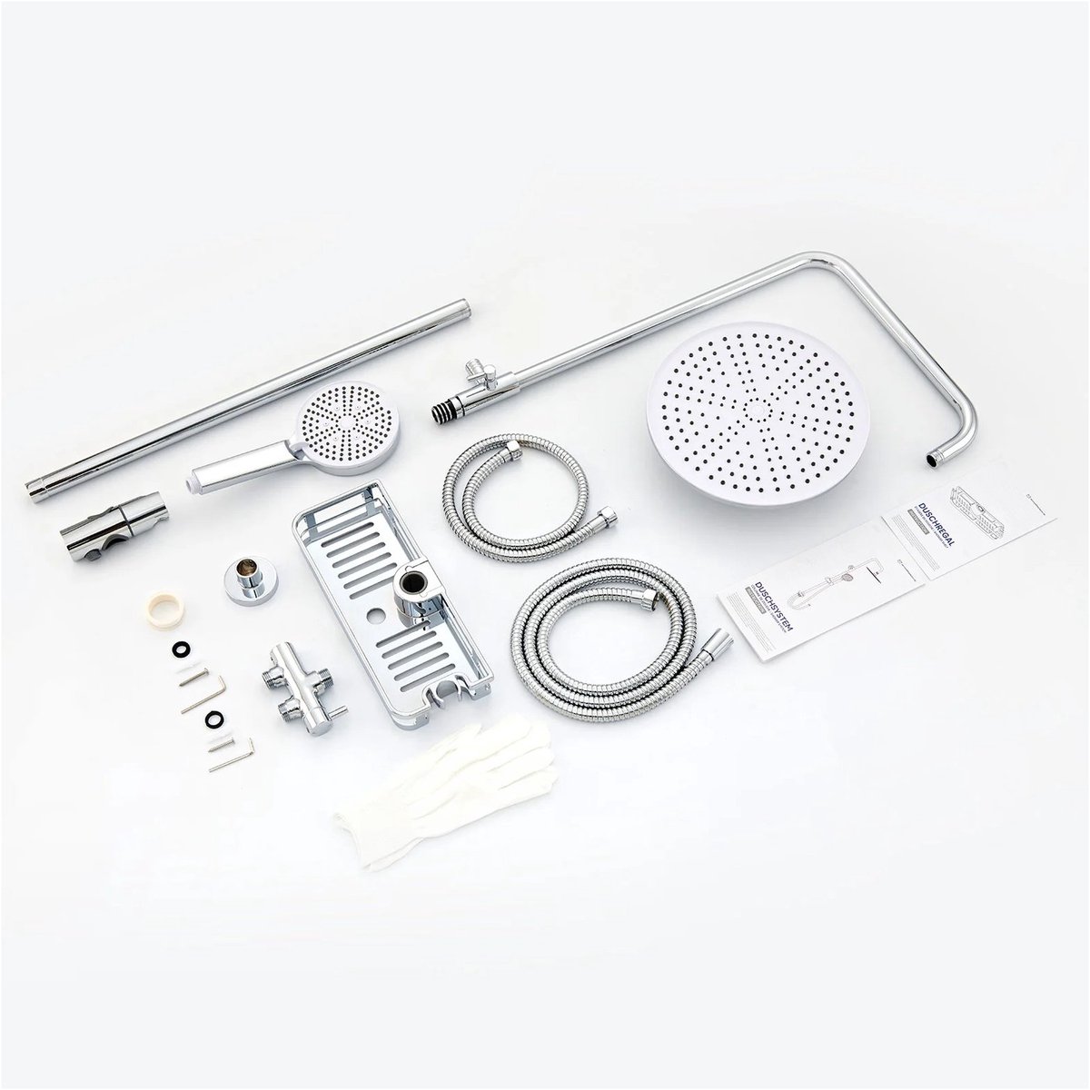 Regendouche set - chroom - met planchet en handdouche