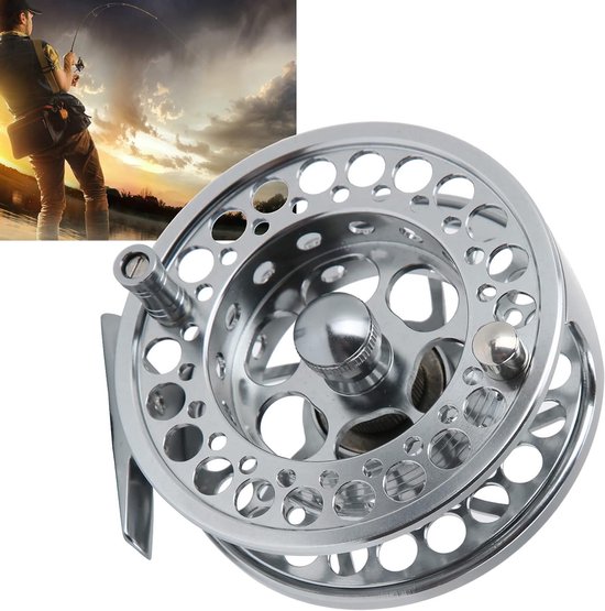 Vliegvis reel Aluminium voor zoutwater Verstelbare Click and Pawl Techniek — afbeelding 2