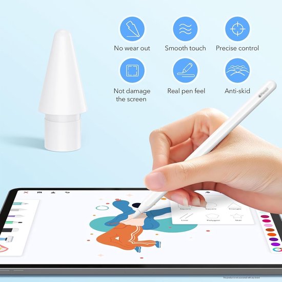 Dailygoody - Reservepunten voor Apple Pencil - Duurzaam en nauwkeurig - 6 stuks - Geschikt voor Apple Pencil 1e 2e 3e generatie - Inclusief opbergdoos... — afbeelding 3
