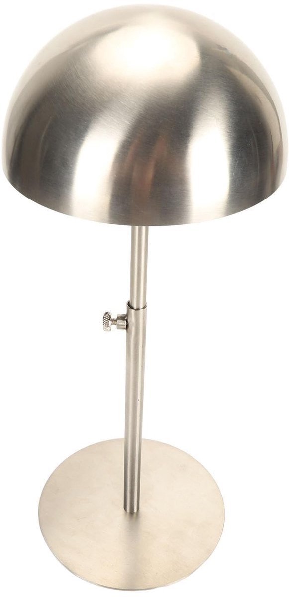 Hoedenstandaard - Hoedenhouder - Hoeden Presenteren - Verstelbare Hoogte - 20-40 cm - Zilver