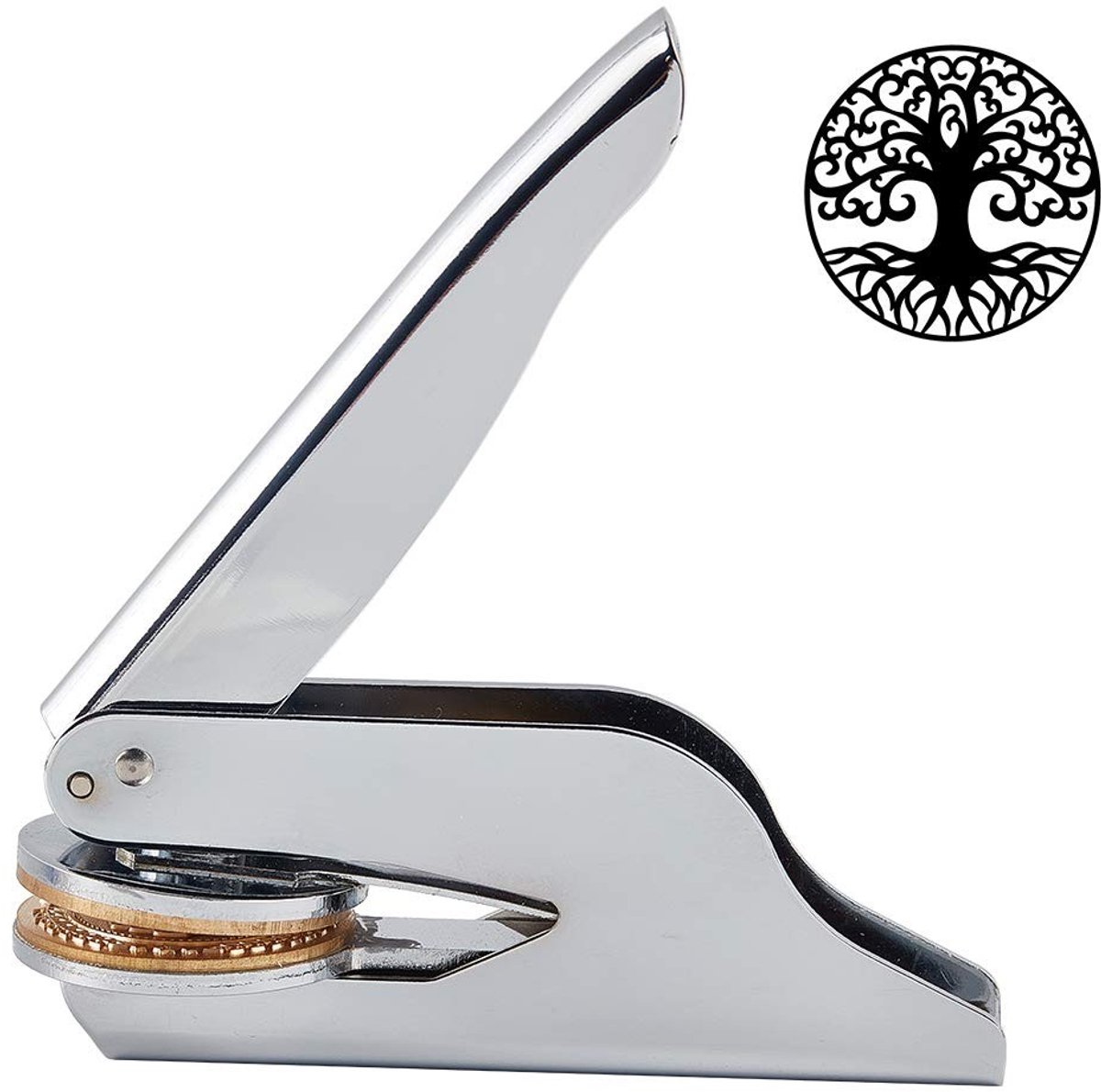 Dailygoody - Levensboom Patroon - Open Boek Embosser Stempel - Hand Held Notaris Seal - Kantoorproducten - Perfect voor Boeken en Papier - Handig ...