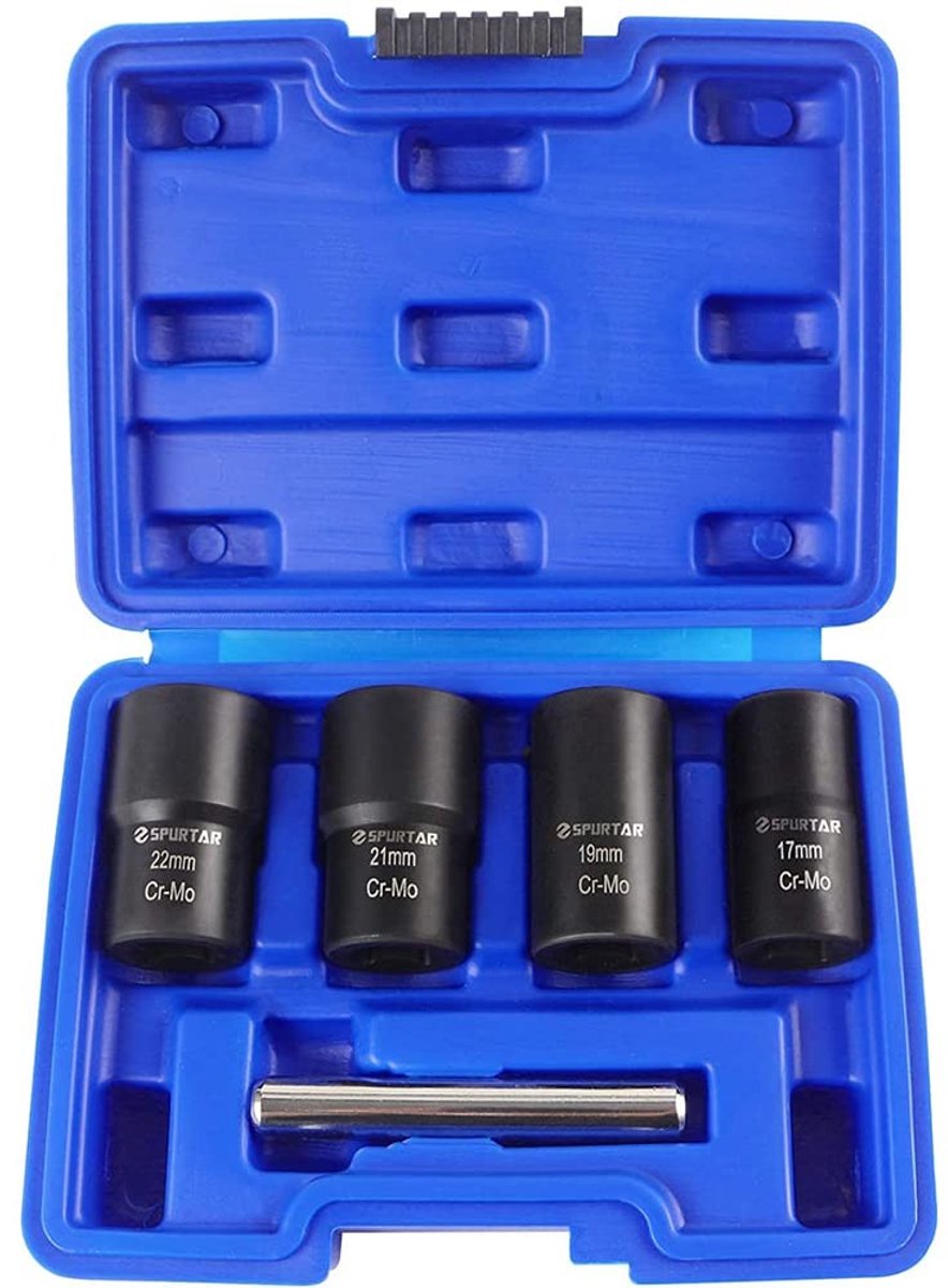 Dailygoody - Twist Socket Set - Wielmoeren Verwijderen - 17mm 19mm 21mm 22mm - Handgereedschap - Voor Bandenwissel - Set voor Auto - Geschikt voor Klu