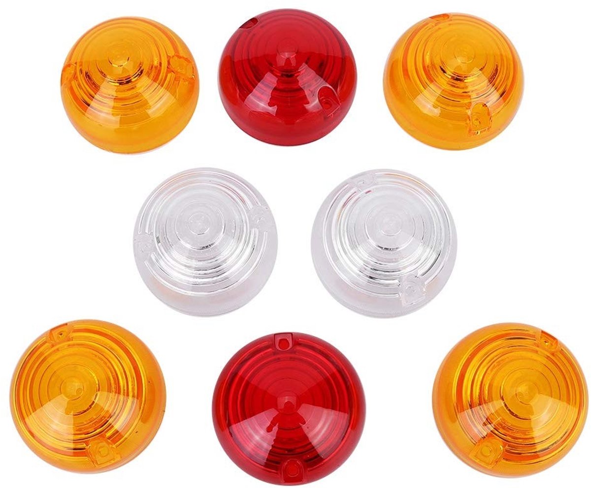 Tail Light Lens Rond - 8 Stks - Zijstaart Indicator Light Lamp Lens Kit - Fit voor 589285