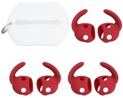 Dailygoody - Oorhaken - Anti-slip - Rood - Siliconen hoezen - Oortelefoon accessoires - Geschikt voor B-eats Studio Buds 2021 - 3 paar