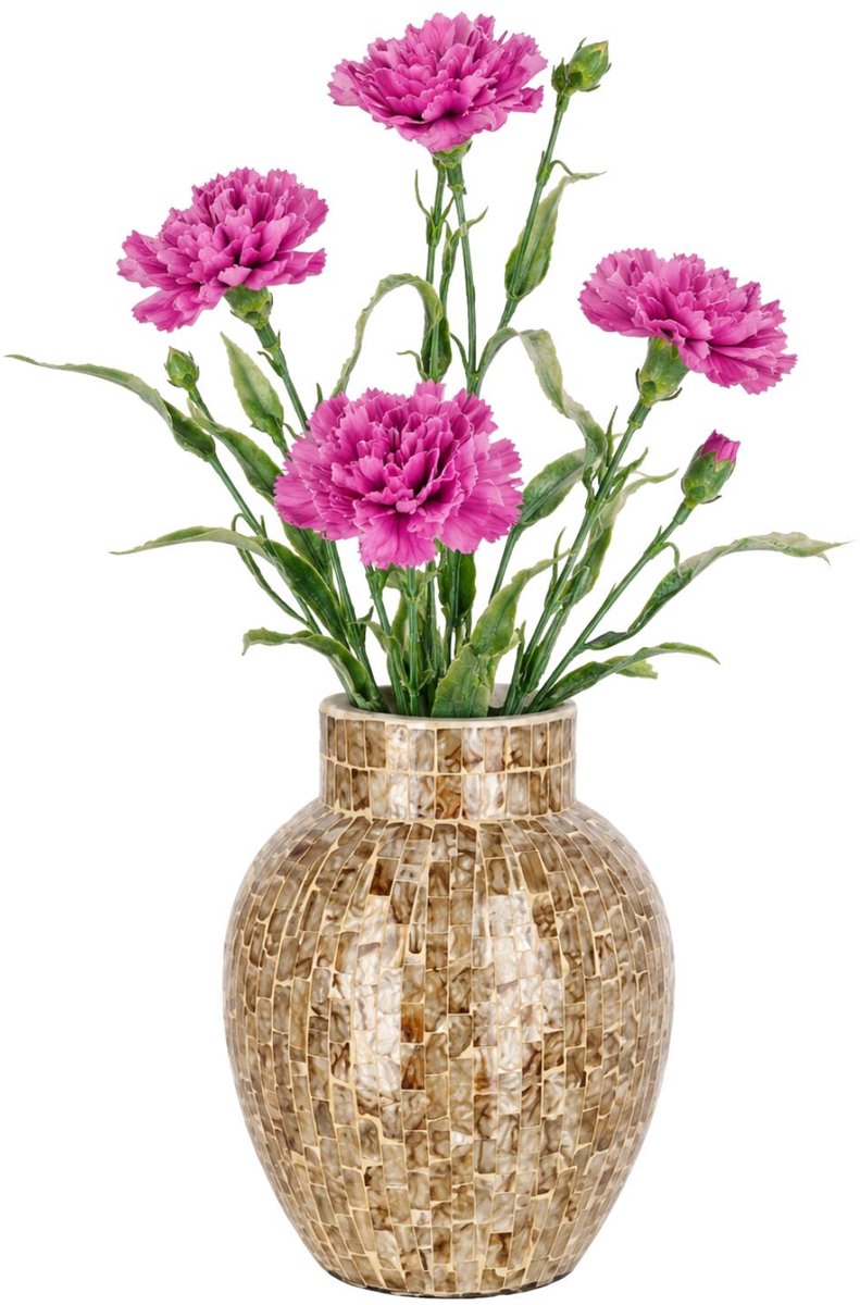 Mica Decorations Kunstbloem Anjer Floristic - 5x - H71 cm - roze - kunststof - stelen kunstbloemen - boeket - rozen bloemetjes