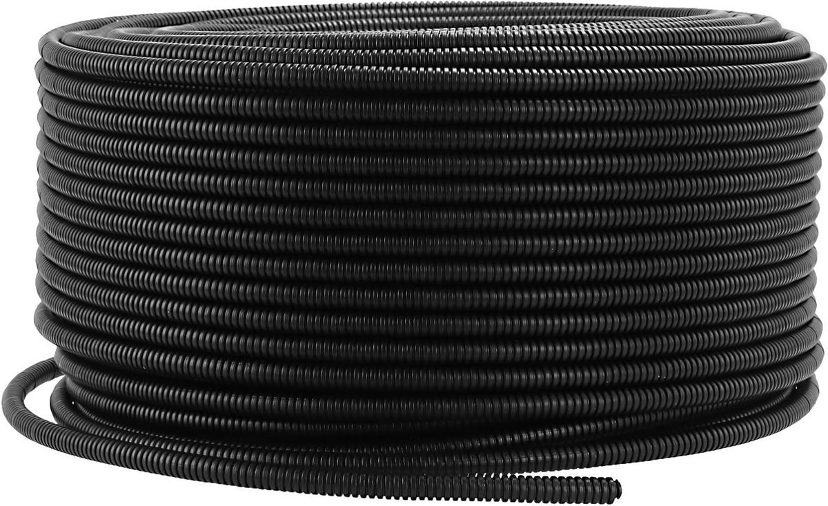 Flexibele Zwarte Golfplaten Buizen van 10mm x 60m voor Kabelbeheer en Organisatie van Draadjes