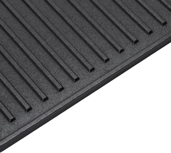 Grillplaat - Bakplaat - Grillplaat gietijzeren dubbelzijdige - Ovenplaat - Grillpan - Grill - Pan - Steakpan - BBQ grillplaat - Gietijzer - Teppanyakiplaat met handgrepen aan beide zijden - Geribbeld - Zwart — afbeelding 4