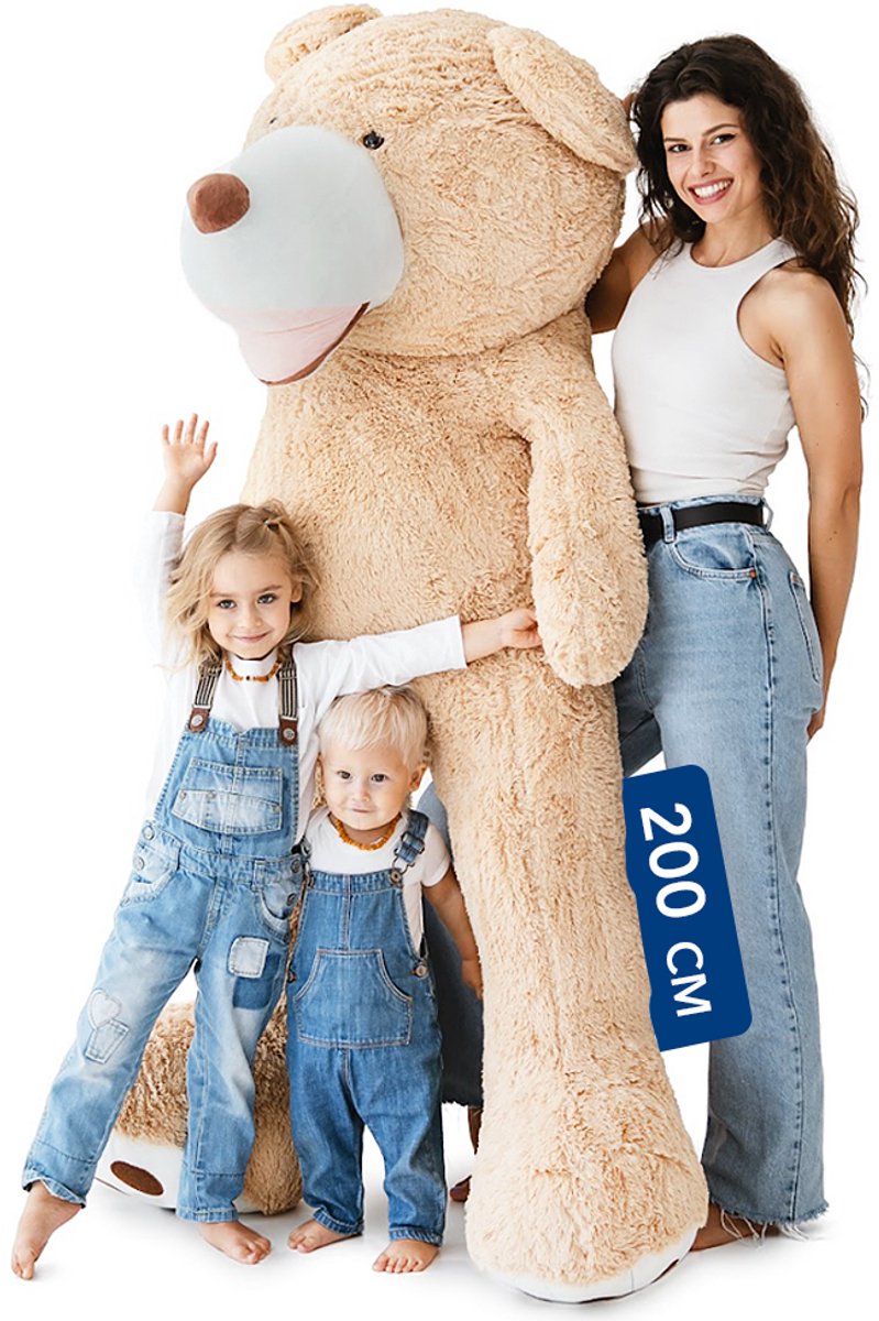 XL Pluche Teddybeer 200cm - Grote Knuffelbeer - Zacht Knuffeldier - Speelgoed voor Kinderen en Baby - Hoge Kwaliteit Beer Knuffel