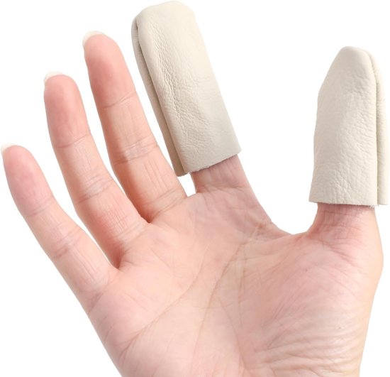 Vingerbeschermers voor naaien en haken - 5 paar leren vingerbeschermers voor breien, naaldvilt en handwerken, knutselaccessoires van Merkloos — afbeelding 5