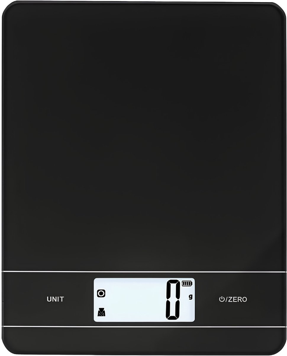 DnA® Weegschaal Keuken - Weegschaal - Precisie Weegschaa - Zwart - 21cm x 16cm x 2cm