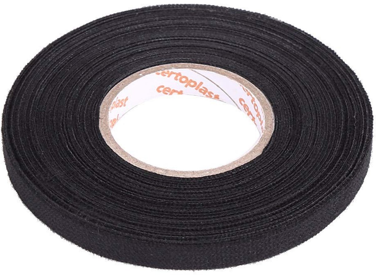 Dailygoody - Autoweefselband - Isolatietape - Scheurvast - 9 mm x 15 m - Zelfklevend - Geluidsreductie - Geschikt voor auto en motorfiets - Tape voor ...