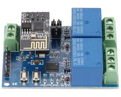 Dailygoody - 2-kanaals WiFi-relais - Externe schakelaar - 5V - Dual Channel WiFi-relaismodule - Geschikt voor automatisering - Compac...