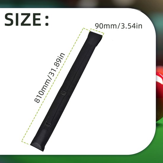 Dailygoody - Billiard Cue Bag - Snooker Stick Opbergtas - 32 Inch - Verstelbare Schouderband - Billiard Bag voor 1/2 Sticks - Geschikt voor Snooker en van Merkloos — afbeelding 2