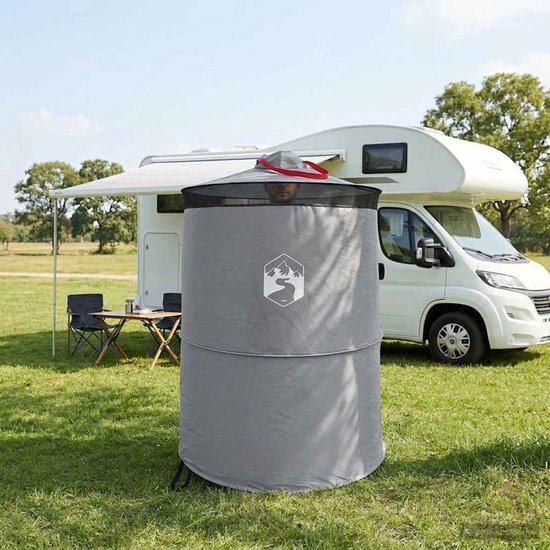vidaXL - Pop-up - Toilet - Tent - met - Hangtouw - 97 - x - 126 - cm - Grijs - en - Oranje van Vidaxl — afbeelding 5