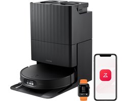 Roborock Qrevo Edge 2-robotstofzuiger-25.000 Pa-7,98 cm ultraslank ontwerp-12 mm dweilheffing-80℃ Warmwatermopwas&Zelfreinigend Station-FlexiArm Technology-RetractSense navigatiesysteem-dubbel anti-klitssysteem-Reactieve AI en Roborock app-bediening.