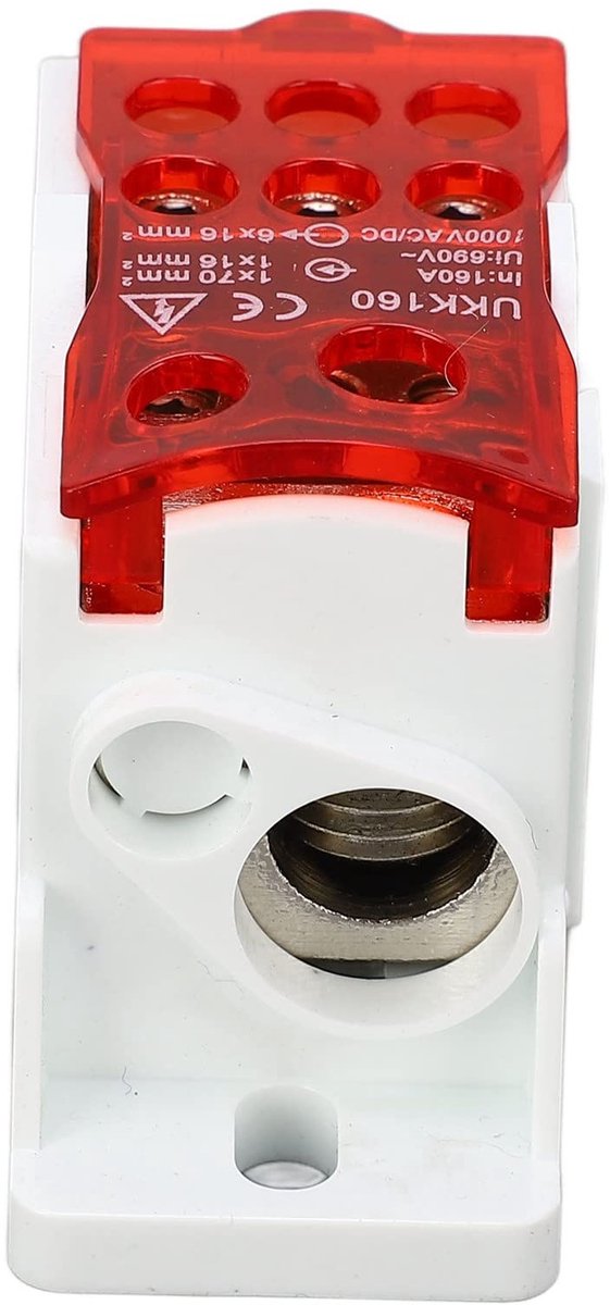 Dailygoody - Verdeeldoos Terminal 160 A - Flexibele Kabelboom - Vuurvast PA66 - Messing Connector - Geschikt voor Verdeelkasten - Robuust en Veilig