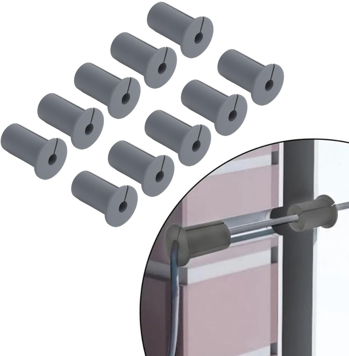 Dailygoody - Kabelgeleider Kit - Siliconen kabelgrommet - 10-delige set voor wanddoorvoeren - Grijs - Kabelgeleiders voor een nette afwerking - Geschi...