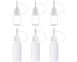 Dailygoody - Naaldflessen Set - Precisie Appli Flessen - 6-delig - Voor DIY en naaiwerk - 5ml en 10ml - Handig voor knutselen - Geschikt voor hob