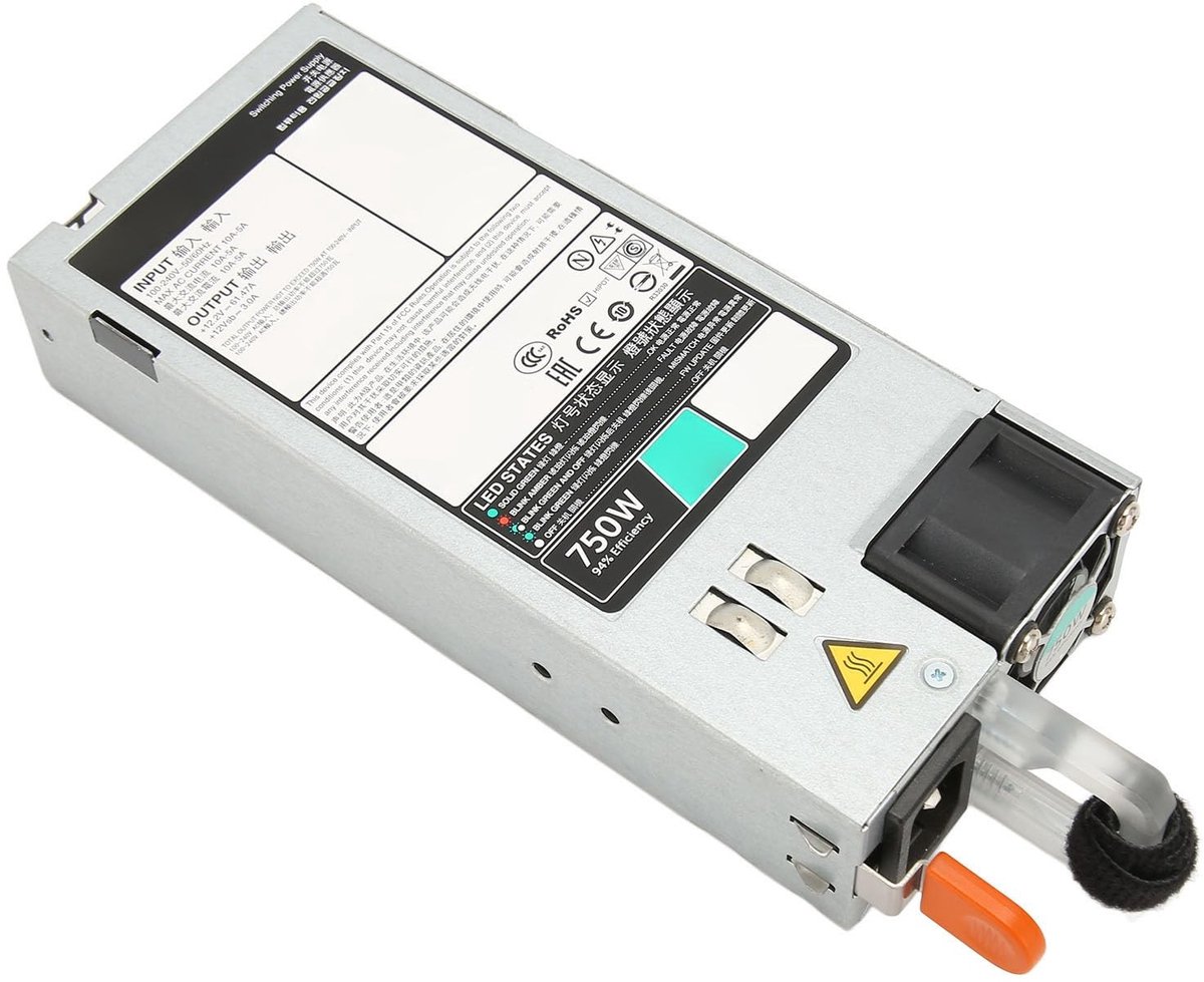 Dailygoody - D750E S6 servervoeding - 750 W EPP-voeding - Stabiele voeding voor servers - Compatibel met R530 R630 R730 - Metaal - Ideaal voor da