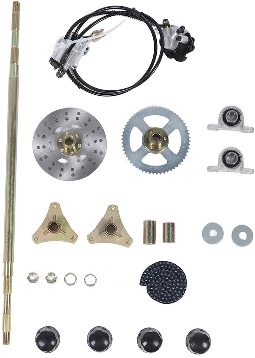 Dailygoody - 29 Inch Go Kart Achteras Kit - Hoge Sterkte - Compleet en Praktisch - 740 mm - Vervangingsset voor Drift Trike - Geschikt voor Quads