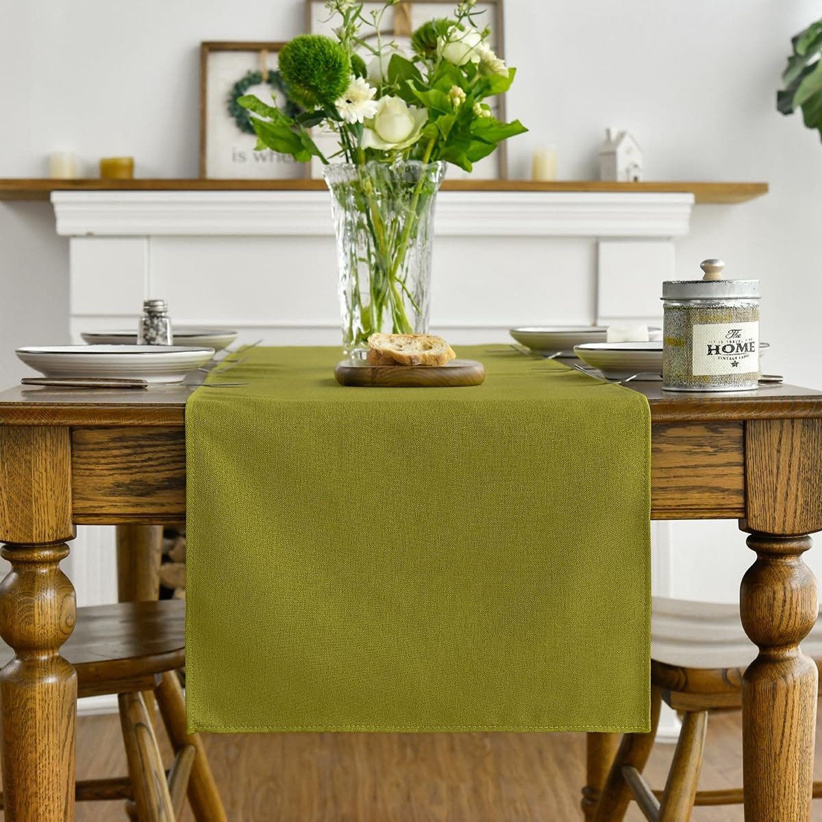 Dailygoody - Groene Tafelloper - Wasbaar in de Wasmachine - Hoge kwaliteit - 40 x 240 cm - Eettafel decoratie - Geschikt voor huisfeest decor