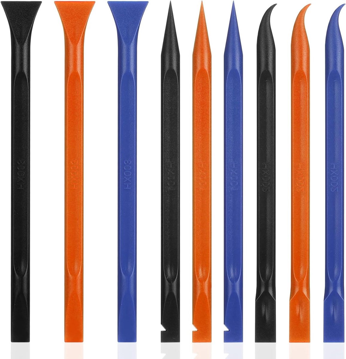 9-delige Set Plastic Schrapers, Multifunctionele Niet-Kras Keuken Schraper voor Krappe Ruimtes, Voedsel, Verf en Spleten Schoonmaaktools