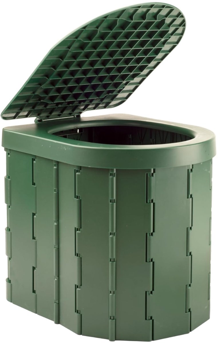 DnA® Toiletemmer Met Deksel - Toiletemmer - Draagbaar Toilet - Groen - 29cm x 27cm x 31cm