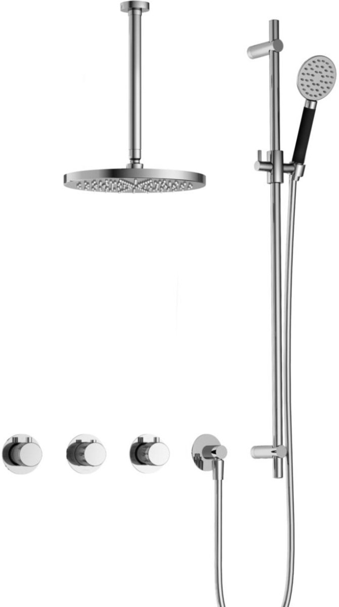 Hotbath Cobber X - CX7067 - Inbouw Regendoucheset - Chroom - 2 Stopkranen - Thermostatisch