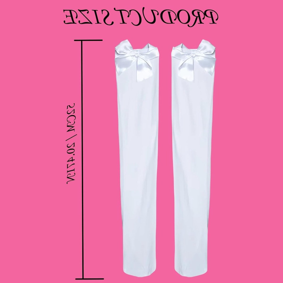 Elegante Witte Knie Hoge Sokken met Satijnen Strik, Opaque Lange Kousen voor Dames, Perfect voor Valentijnsdag en Schooloutfits