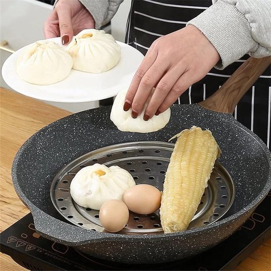 Stalen Stoomhouder Bakje voor Groenten, Kookaccessoires voor Pannen en Vleesbereiding, Ideaal voor Keuken en Koken — afbeelding 5
