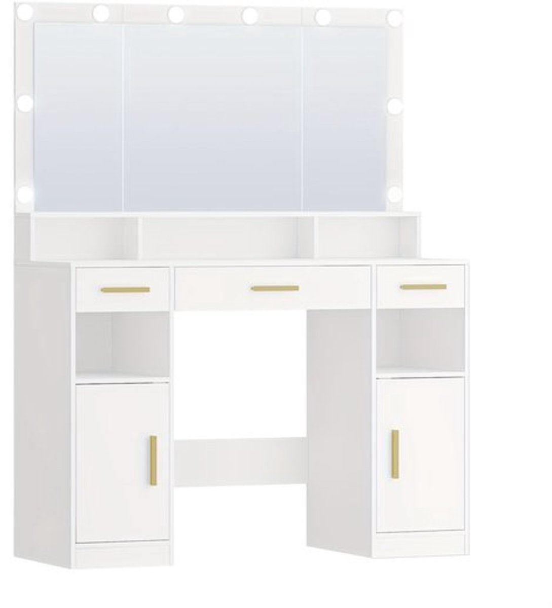 Kaptafel – Make-uptafel – Toiletmeubel – Schminktafel – Slaapkamermeubel – Wit – Groot Spi