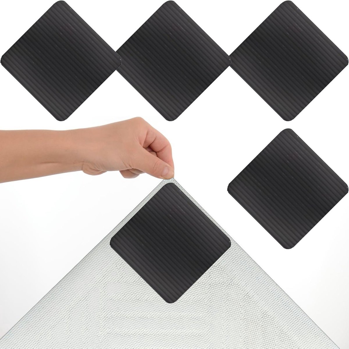 Set van 4 Antislip Tapijt Grippers - Wasbare Onderlaag voor Tapijt, Ideaal voor Laminaatvl