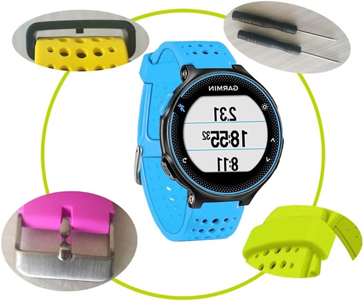Zachte en Ademend Siliconen Sportband voor Garmin Forerunner 220-230-235-620-630-735XT - Vervangende Horlogeband, 16mm, Lichtgewicht en Comfortabel voor Actieve Gebruikers