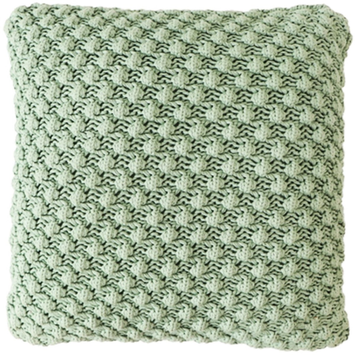 Urbane Hide Popcorn Gebreide Kussenhoes - 45x45 cm - 100% Katoen - Sierkussenhoes Mineraalblauw - Fris Woonaccessoire (Zonder Binnenkussen)