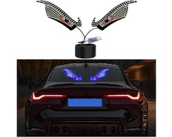 Autoverlichting met duivelsoogeffect, LED-raamverlichting met duivelsoogeffect, dynamische autoverlichting met duivelsoogeffect, LED-verlichting met USB-aansluiting en drukknopbediening voor voorruit en achterruit.