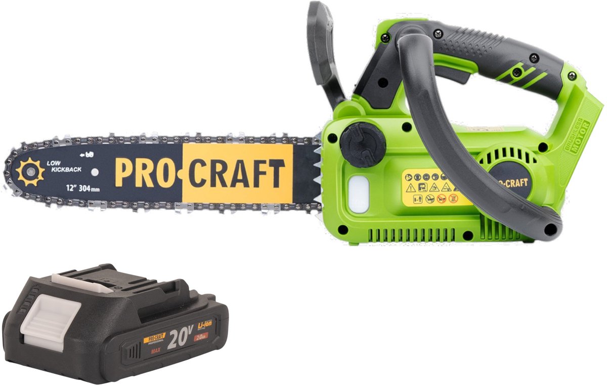 Procraft PKA42Libb accu kettingzaag 20 V 304 mm borstelloos + 1x accu 2,0 Ah - zonder lader