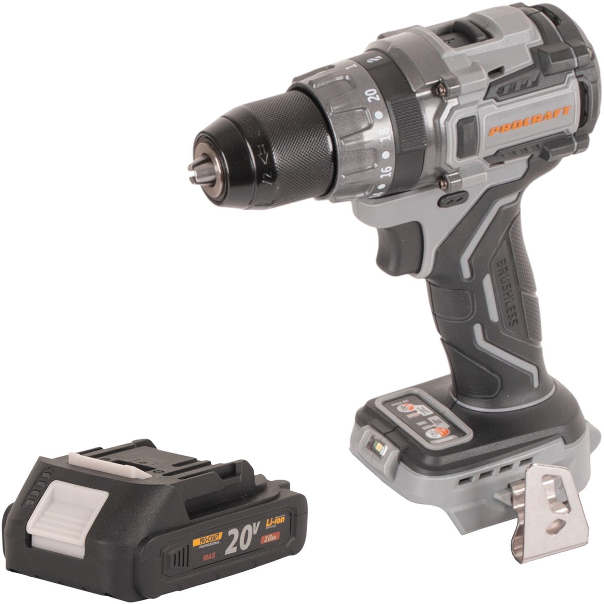 Procraft Industrial CD20Abb accu-klopboormachine 20 V 85 Nm + 1x accu 2,0 Ah - zonder oplader