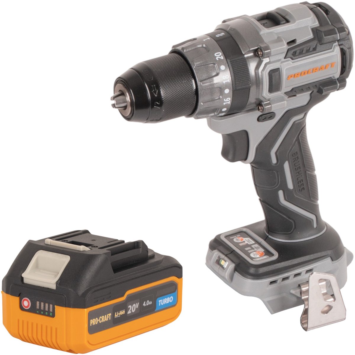 Procraft Industrial CD20Abb accu-klopboormachine 20 V 85 Nm + 1x accu 4,0 Ah - zonder oplader