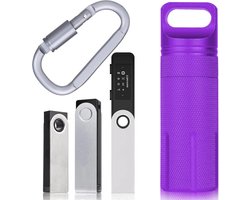 Beschermende Case voor Ledger Nano X Hardware Wallet - Waterdicht, Vuurvast en Duurzaam - Ideale Opberging voor Crypto en Digitale Valuta (Paars)