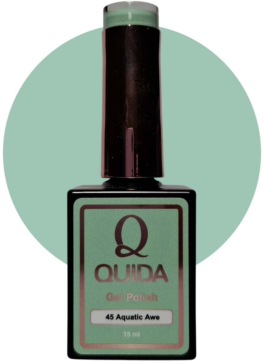 Quida Gelpolish Aquatic Awe #45 – Zachte Gedempte Mintgroen met Aqua-Blauwe Ondertoon
