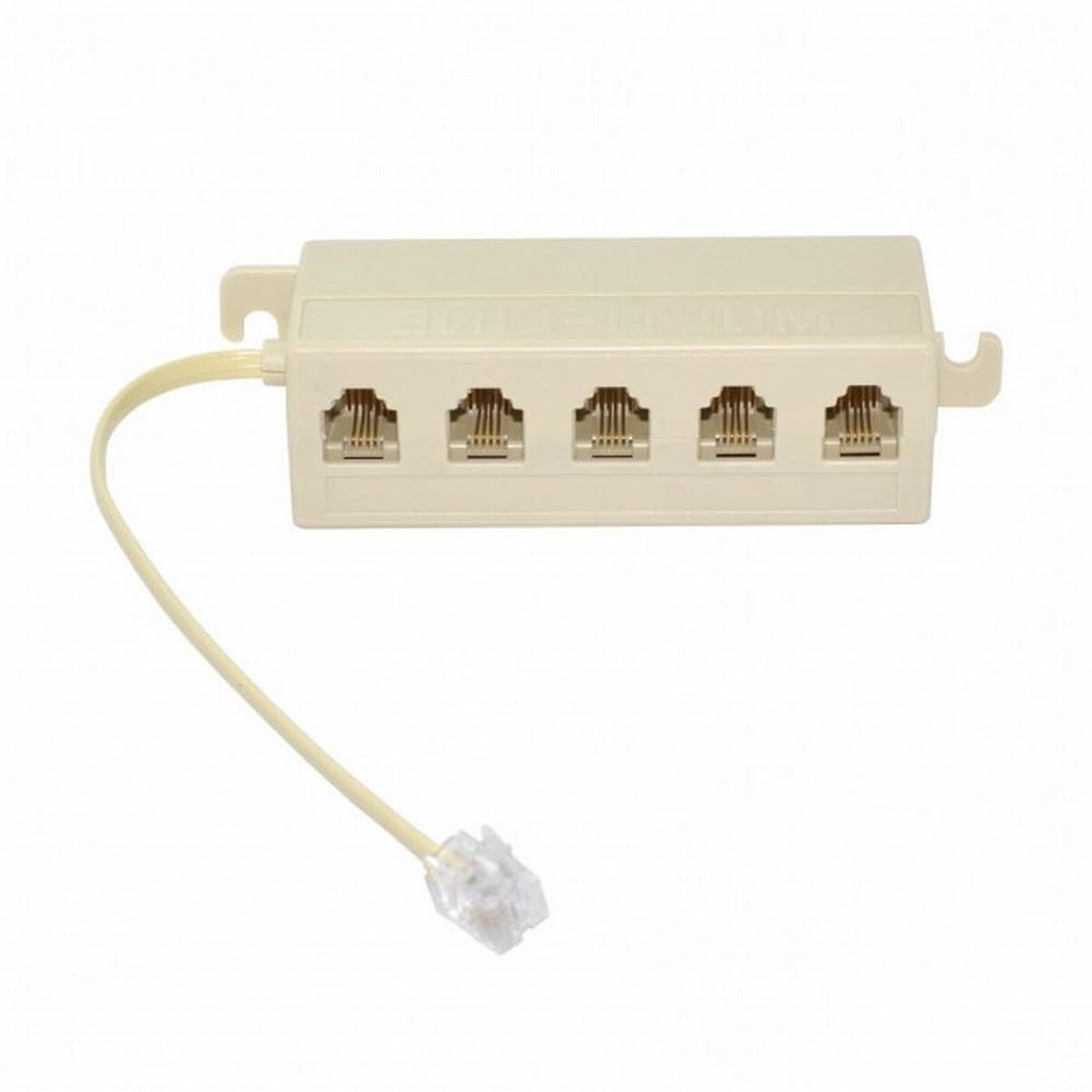 6P4C RJ11 RJ12 Telefoon Splitter Adapter - 1-in-5-out Beige