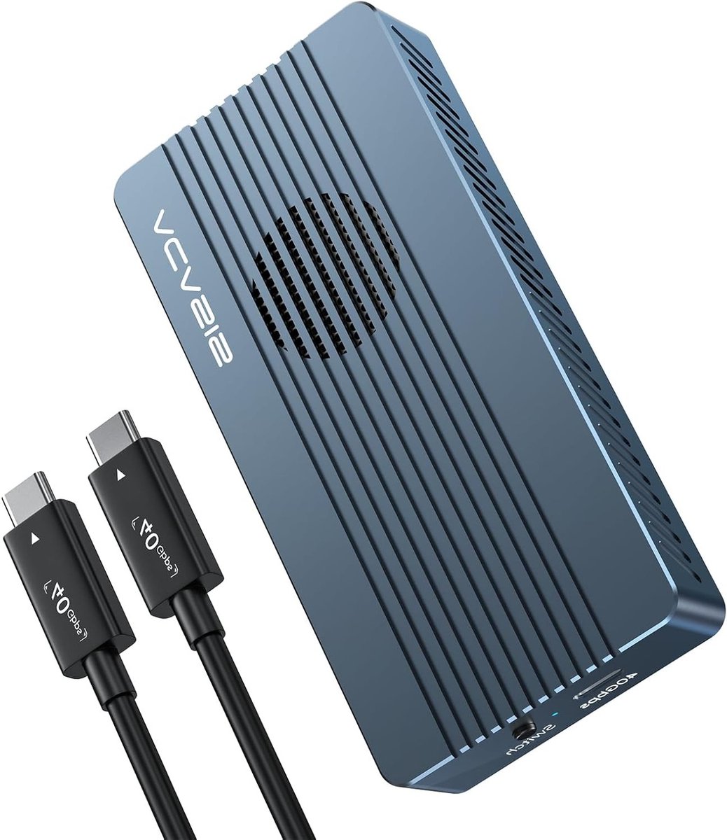 40Gbps M.2 NVMe SSD Behuizing met Koelventilator, Geschikt voor M1 M2 Pro/Max, Ondersteunt SSD 2280/2260/2242/2230 B+M M-Key, USB 3.2/3.1/3.0/2.0 Compatibel