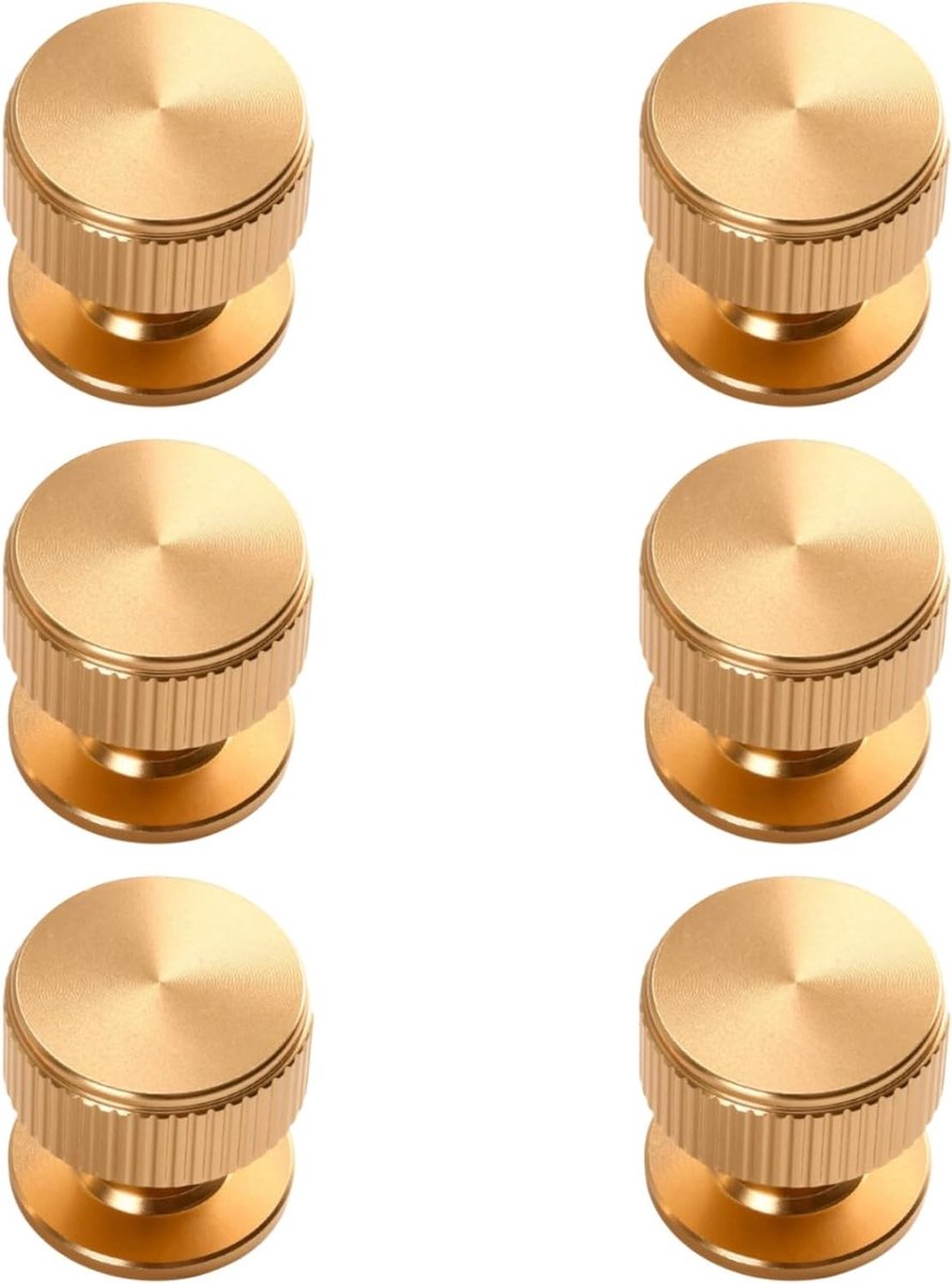 Ronde kastknoppen in goud, moderne meubelgrepen voor keukenkasten, lades en deuren - Elegante handgrepen met 25mm schroeven voor een stijlvolle afwerking
