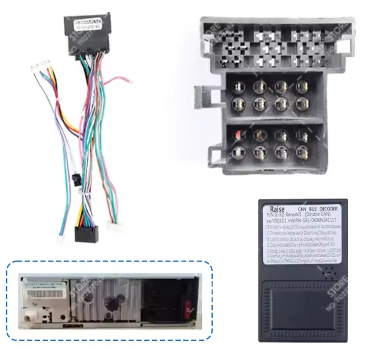 Iso kabelset met canbus decoder voor Carplay en autoradio | Geschikt voor o.a. Opel Vivaro, Movano, Renault Trafic, Master, twingo, Captur, Clio, Dacia Duster, Logan, Sandero | kabel adaptor stekker connector aansluiting verloopstekker | 2005 - 2014