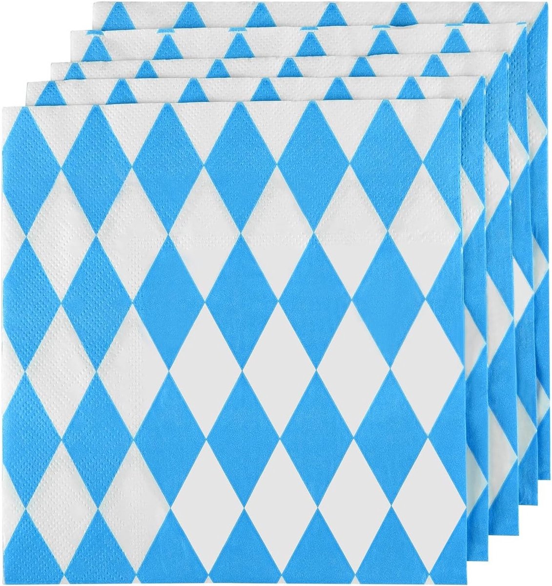 60 Blauw-Witte Beierse Servetten voor Oktoberfest en Bierfeesten