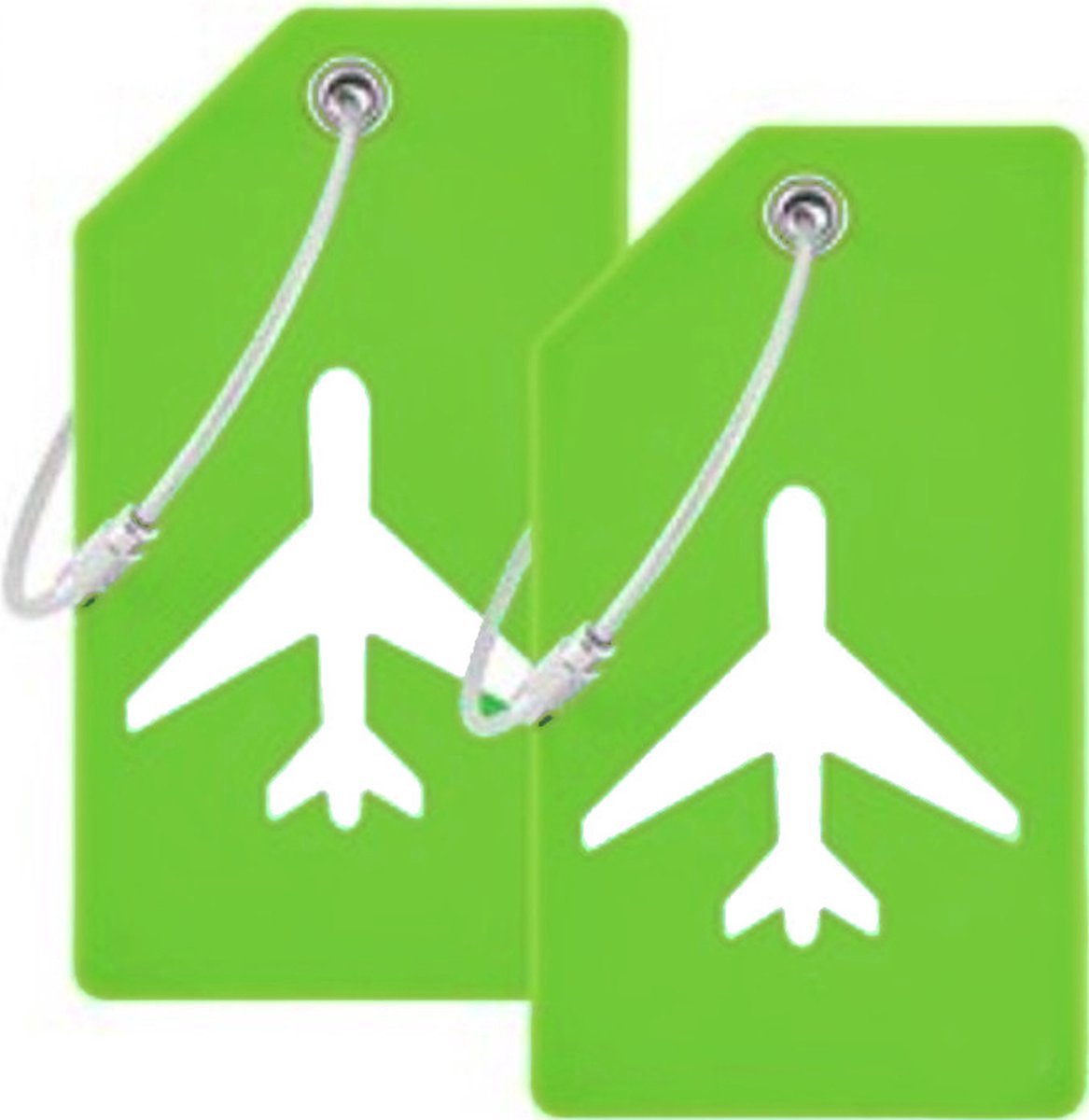 2x Bagagelabel - Sterke Siliconen Kofferlabels - Groen