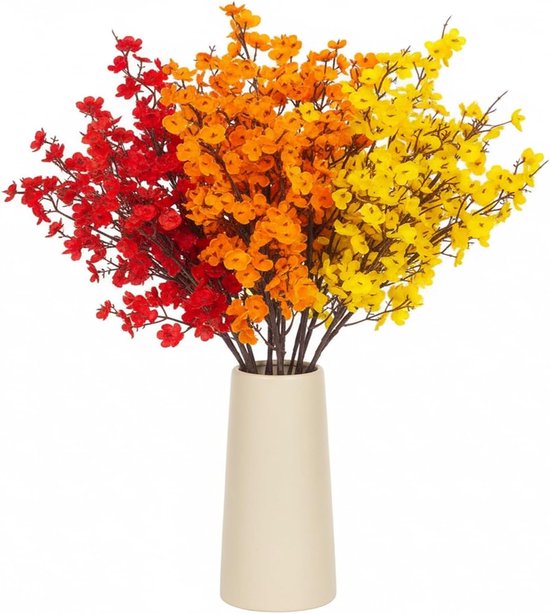 Set van 9 Gypsophila Zijde Bloemen - Realistische Kunstbloemen voor Vaas, Bruiloft en Feestdecoratie in de Herfst